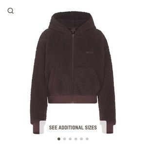 SKIMS TEDDY ZIP UP HOODIE | ESPRESSO